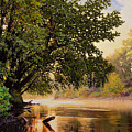 September Dawn, Little Sioux River - studio painting
