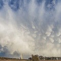 Mammatus Formation Storm With Rainbow